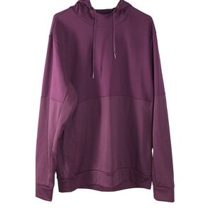 New W/O Tags Adidas Mens XLT Hoodie Dark Red Maroon Burgundy Two Tone Athletic